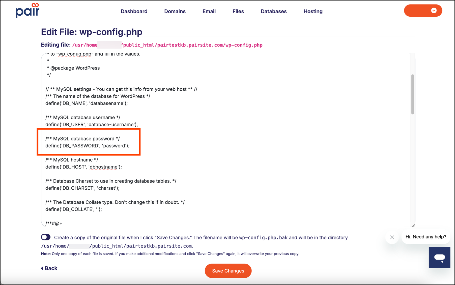 3 - recovering wordpress database password.png